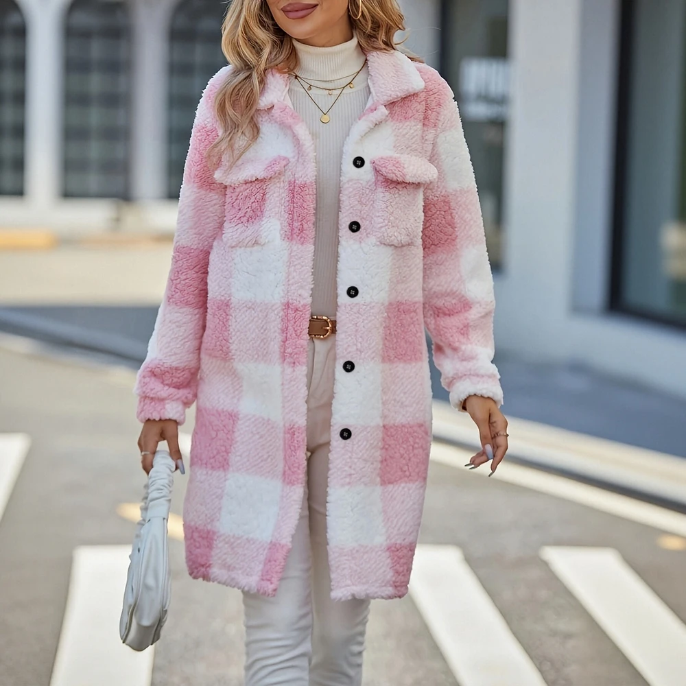 

Casual Plush Coat Autumn Winter Women's Fashion Outerwear Comfortable Soft Material No Decoration Versatile Style