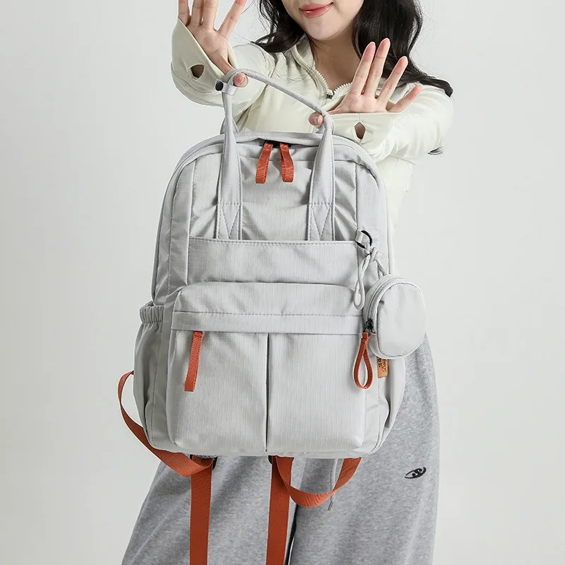 Korean Minimalist Women Backpack Fashion Commuter Daypack Laptop Bag Student Bookbag Large Capacity Waterproof Travel Rucksack