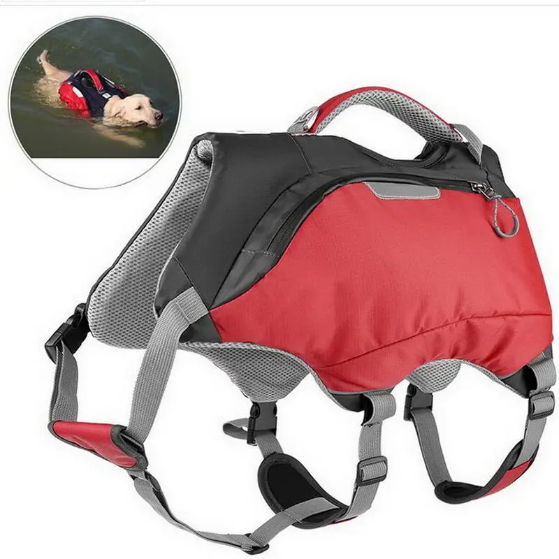 Adjustable Dog Backpack s High Floatation Pet Puppy Swimming Vests for Boating Go to Beach Supplies