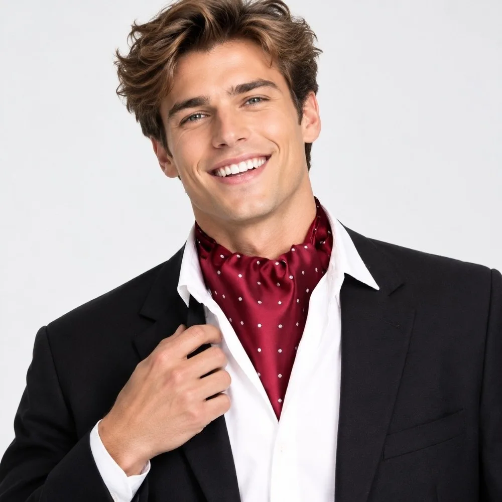 Gentleman Luxury Men Tie Formal Soft Wedding Cravat British style Ascot Scarf Wedding