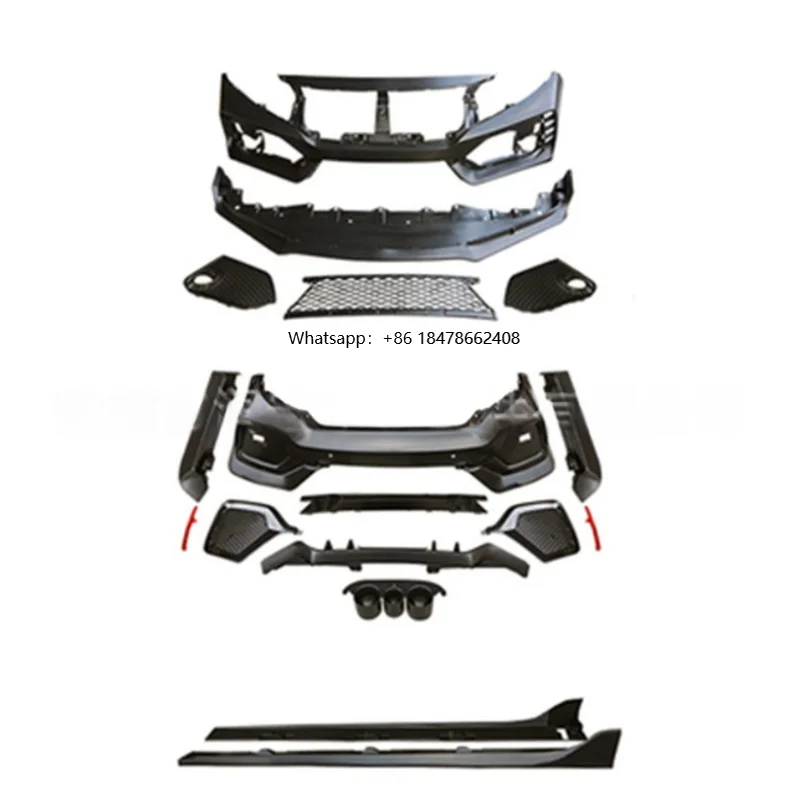 

2026 New Typer Car Bumpers Parts Body Kits Suitable for Hatchback 2016-2021 and Sedan Upgrade front Rear Bumper