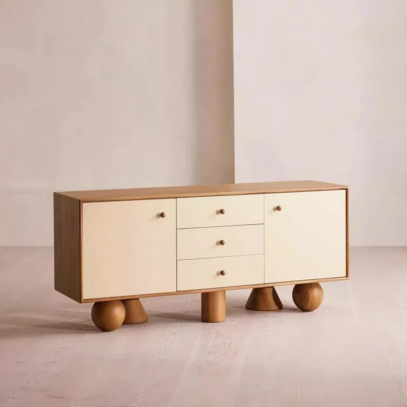 LTT solid wood dining side cabinet living room wall decoration tea cabinet multi-functional storage cabinet