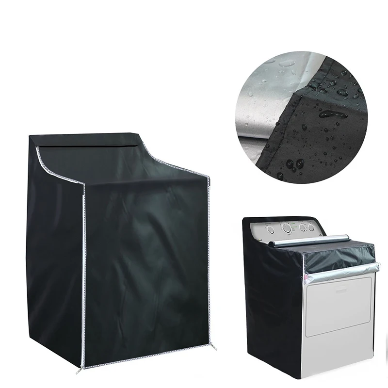 210D Waterproof Washing Machine Cover Home Hotel Laundry Dryer Protector With Zipper Dustproof Sunscreen Washer Dryer Cover