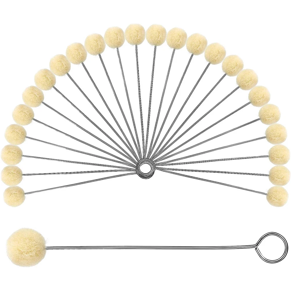 

100pcs Wool Metal Handle Wool Applicator Crafts Tools Dye Applicator Brush Practical Iron Fixing