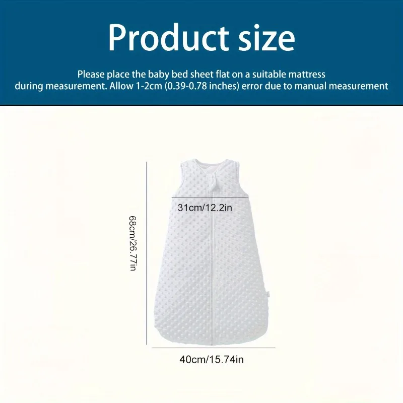 Baby Sleeping Bag Soft Sleeveless One Piece Two Way Zipper Perfect for All Seasons  Suitable for 0 to12 Months Baby Boys Girls