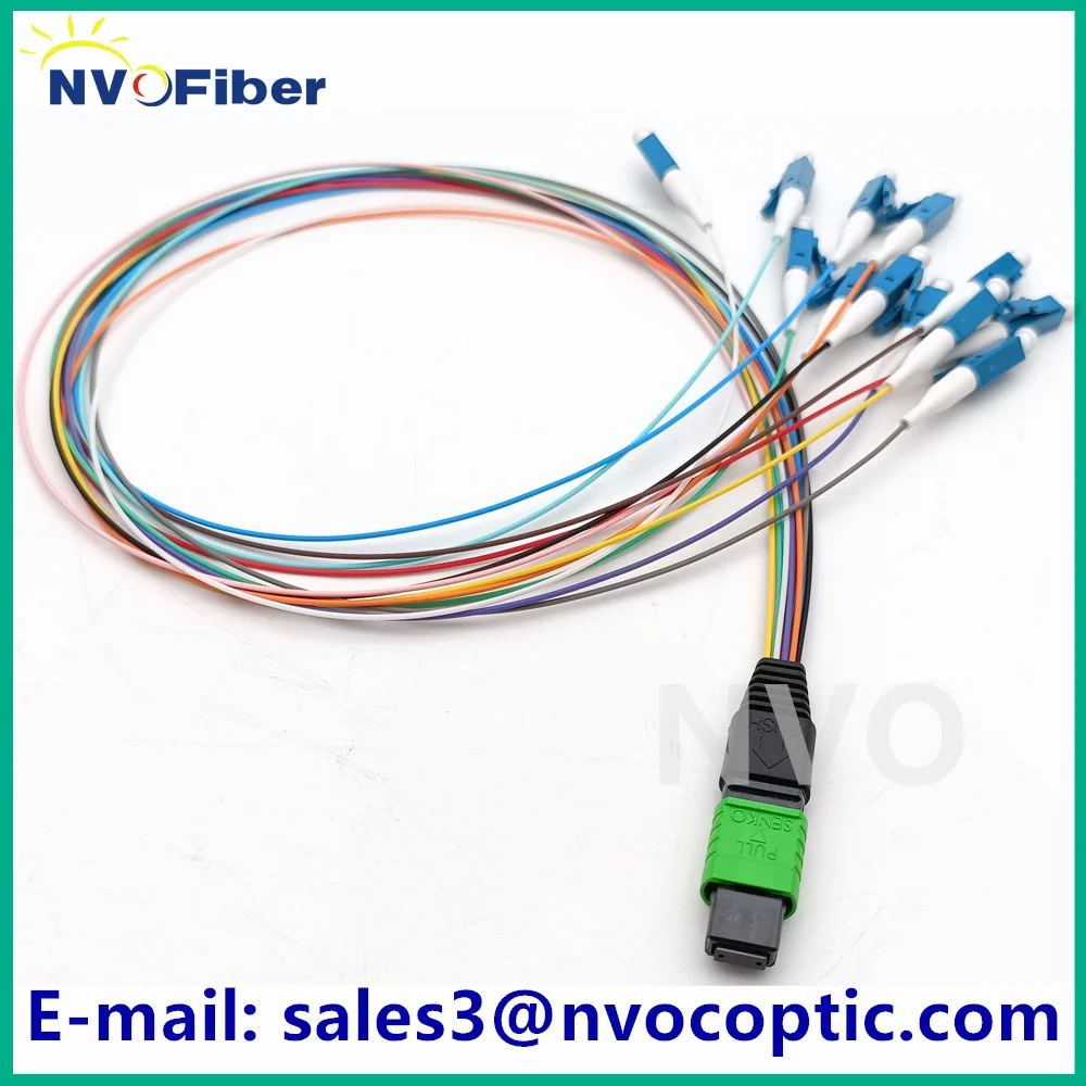 MPO APC Female-12C LC UPC 0.9 مللي متر وضع واحد SM اندلاع الألياف البصرية أسلاك التوصيل المصنوعة Fanout متعدد النواة G657A1 نوع B مع ماركة Senko