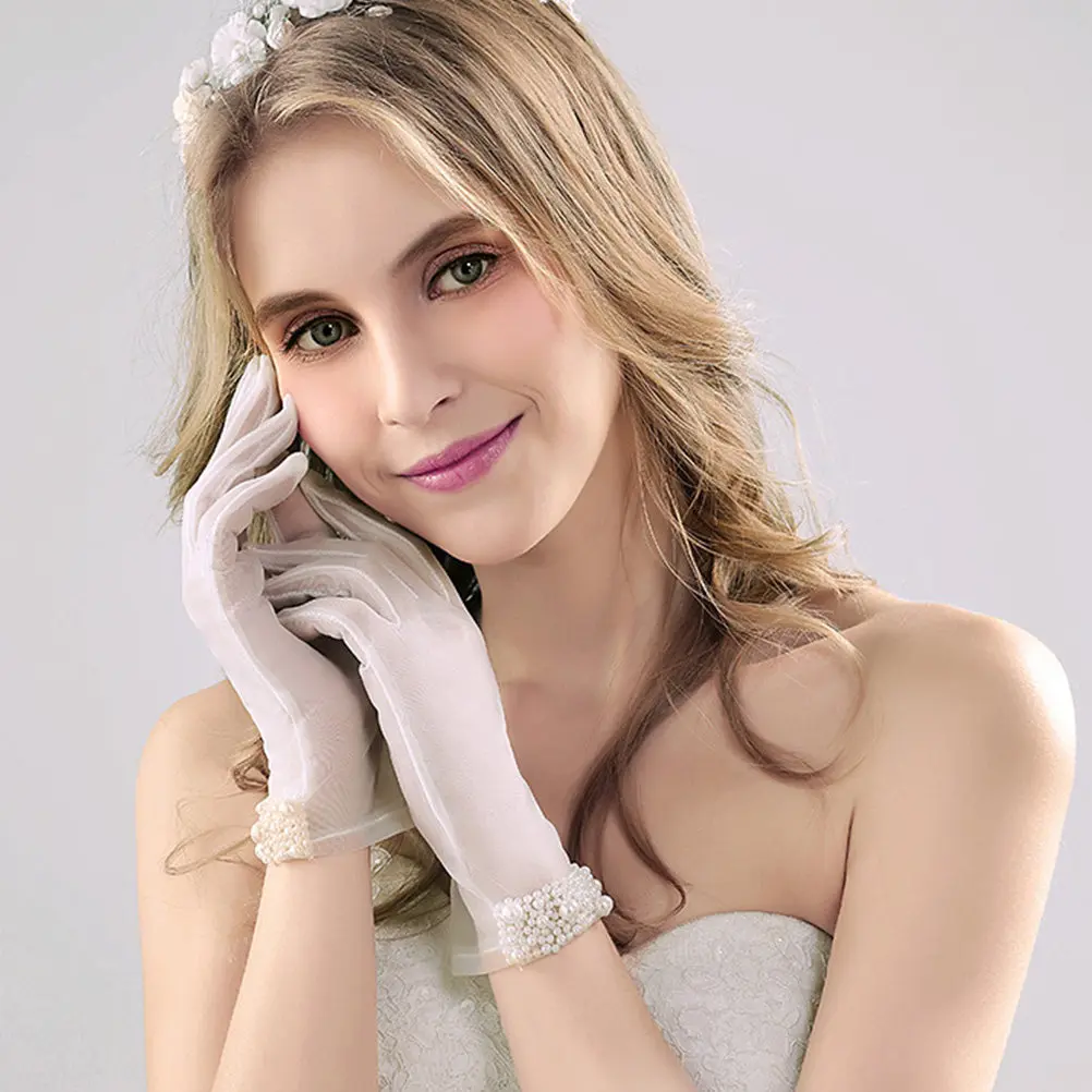 1Pair Sophisticated Dress Gloves Luxurious Knit Finish Great for Wedding Bridal Ceremony First Holy Communion Prom Formal Dance