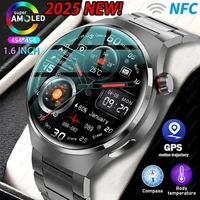 BOXUXING reloj 4 Pro reloj inteligente hombres GPS rastreador deportivo NFC 1,53 ""pantalla HD Monitor de salud relojes Bluetooth llamada SmartWatch