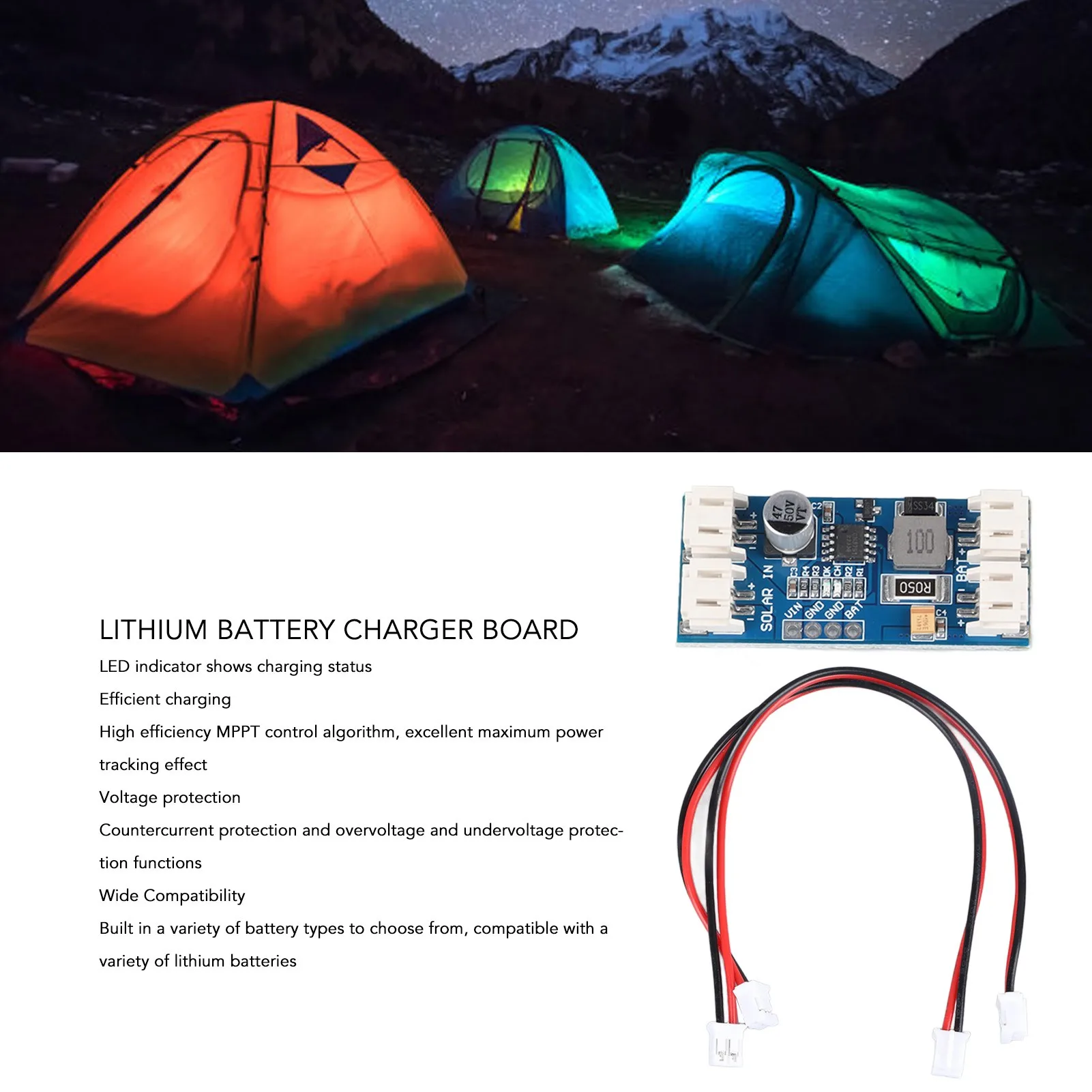 E9 CN3791 12V MPPT Solar Battery Charger Board Efficient 3.7V 4.2V Li Battery Charging Module Solar Controller Panel Module