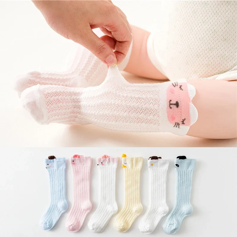 

Cute Cartoon Animal Baby Socks Summer Outdoor Anti-mosquito Newborn Infant Mesh Knee High Socks Breathable Boys Girls Long Sock
