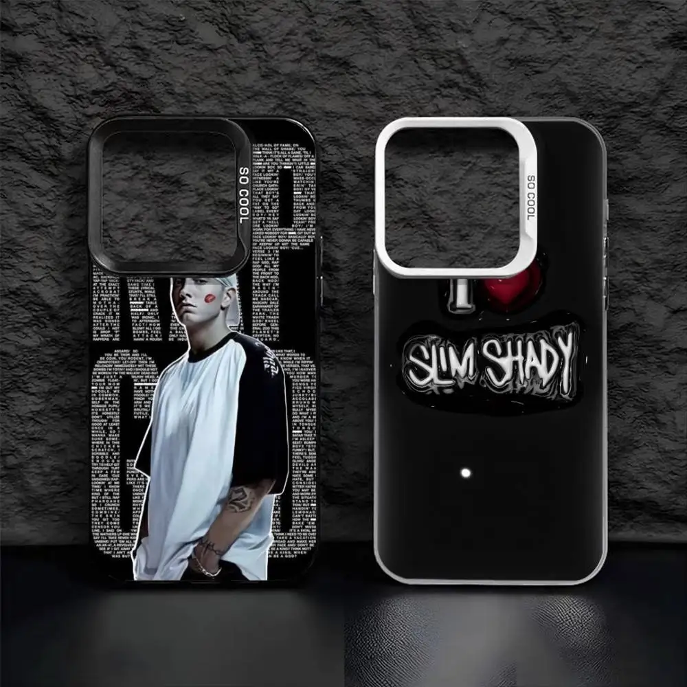 

Hiphop S-Slim Shady E-Eminems Phone Case For iPhone 16,15,14,13,12,17,Pro,MAX Black Matte Shockproof Cover