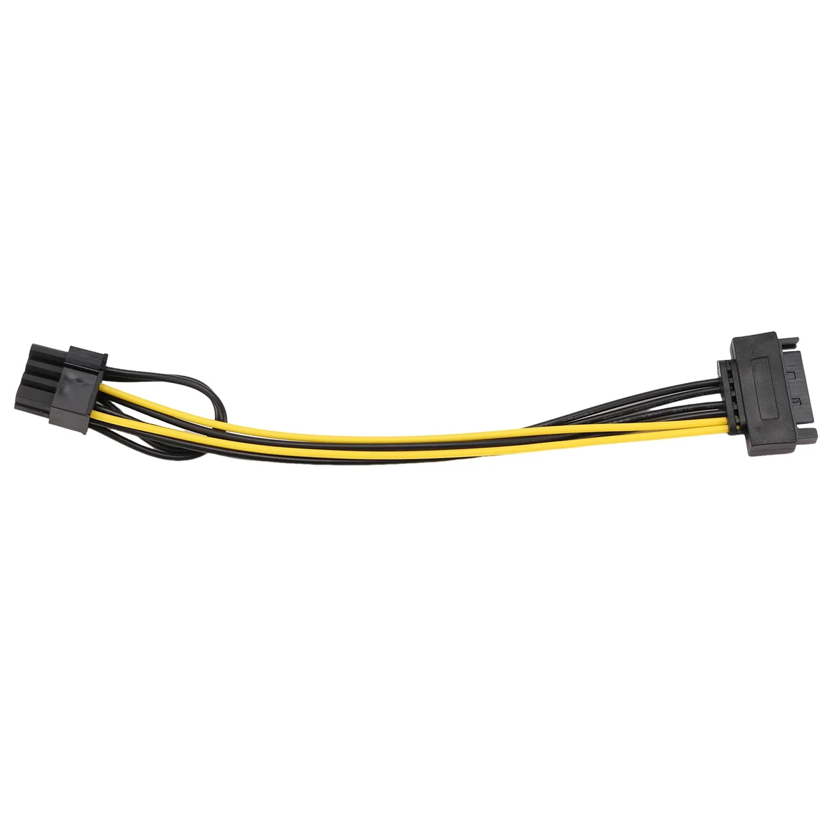 Y59A15Pin SATA Jantan Ke 8Pin(6 + 2) Kabel Catu Daya PCI-E Kabel SATA 15-Pin Ke 8 Pin Kabel 18AWG Kawat untuk Kartu Grafis (1 Buah)