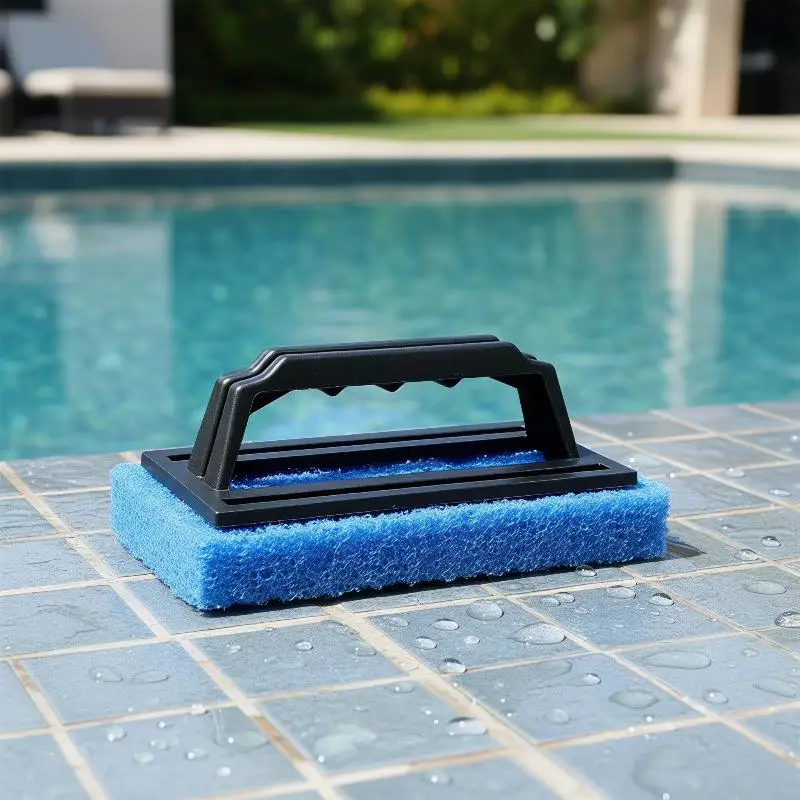 Handheld Grout Cleaning Brush Non-slip Handle Durable Scouring Pad for Bathroom Tile Kitchen Stove Countertop