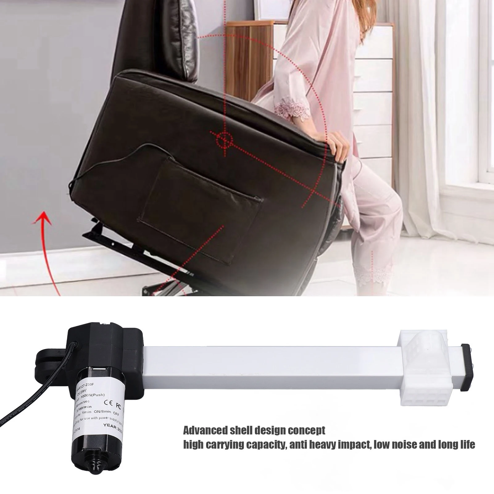 Electric Recliner Actuator 230mm/9in DC29V Sofa Lift Chairs Motor for Electric Bed Electric Sofa