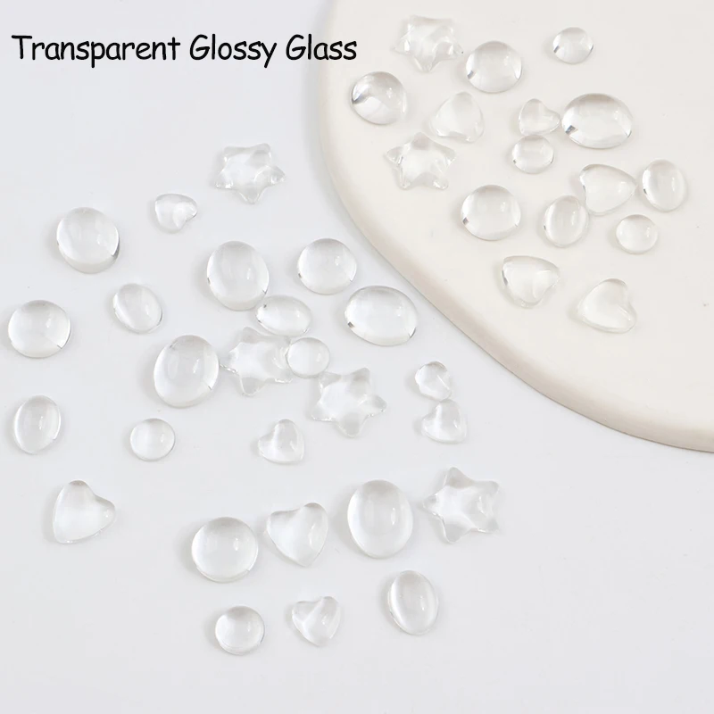 New Transparent Flat Back Smooth Crystal Glass Nail Art Rhinestone 3D Suitable For DIY Manicure Diamond 30/100Pcs