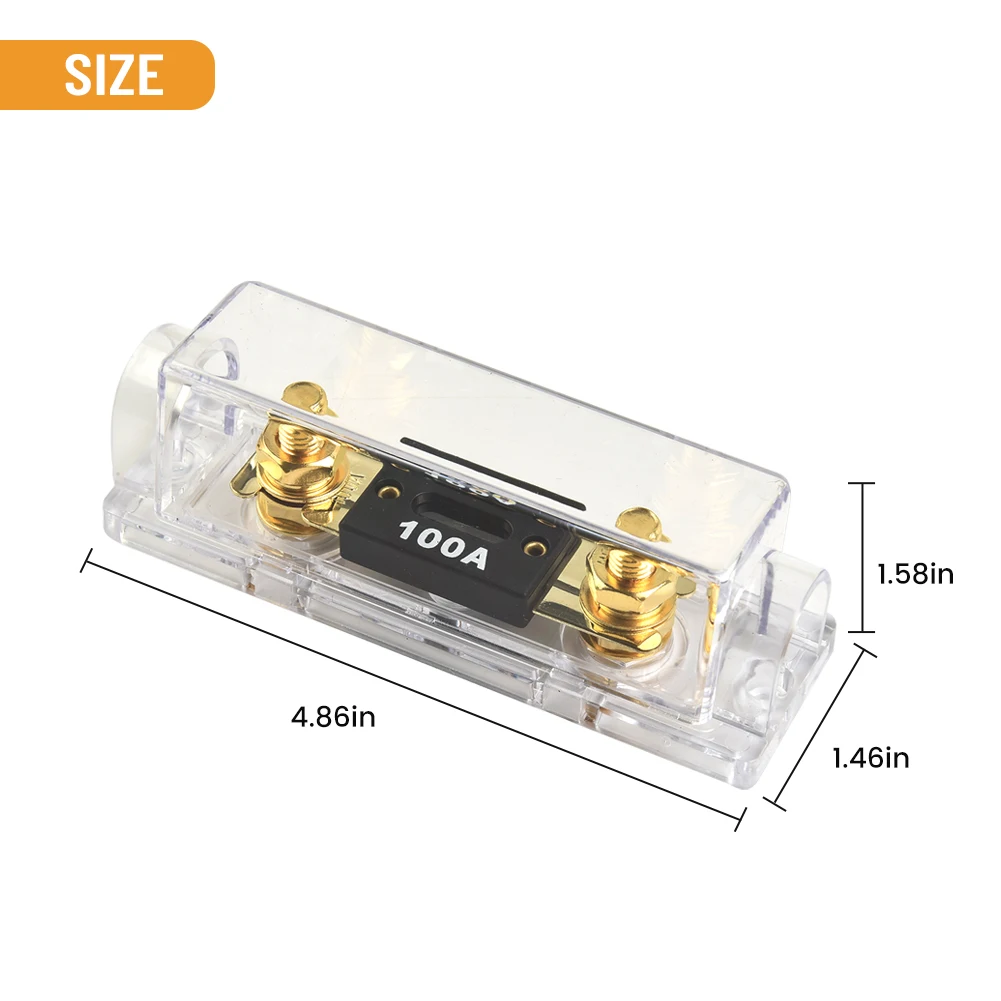 60/80/100A ANL Fuse Holder Bolt-on Fuse Fuse Block Fusible Link Terminal Contact With Protective Cover High Quality