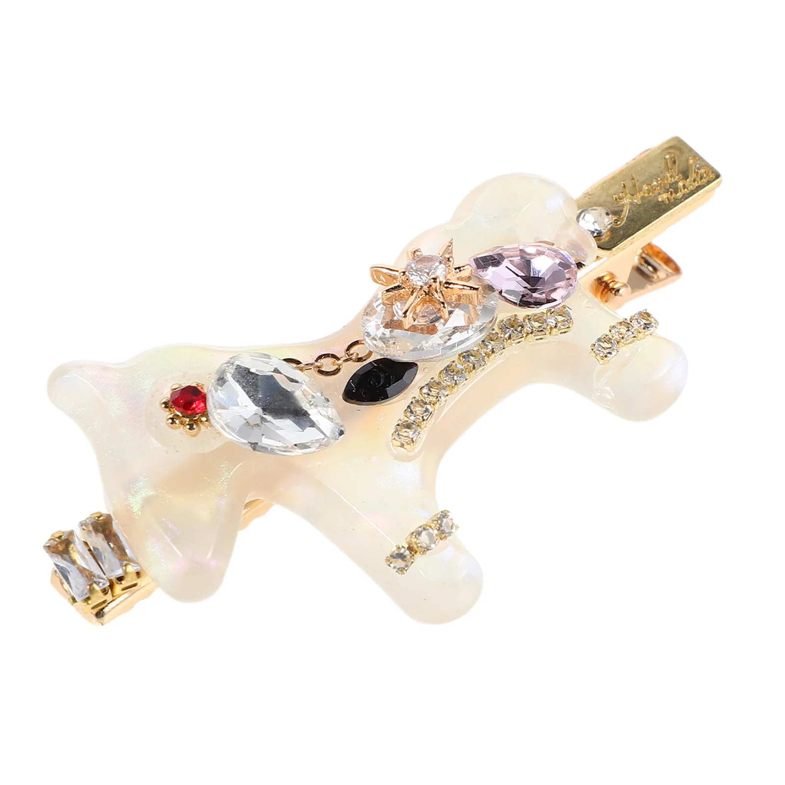 

Sparkling Zodiac Horse Clip Rhinestone Animal Barrette For Women Fine Thick Hair Anti-Slip Metal Claw Clip Party Wedding