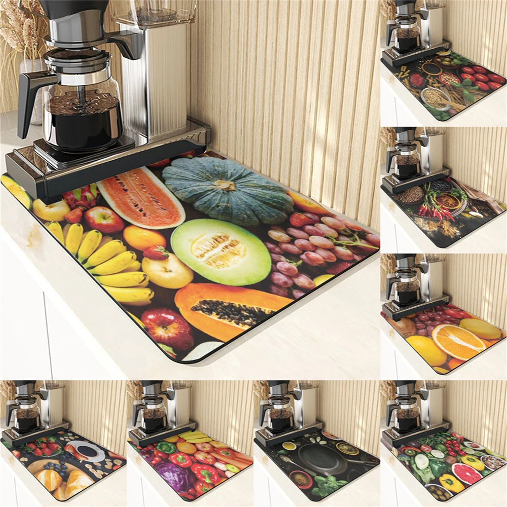 

Vegetable Style Individual Tablecloth For Table Cup Holder Tableware Fruit Pattern Drying For Dishes In The Kitchen Accessories