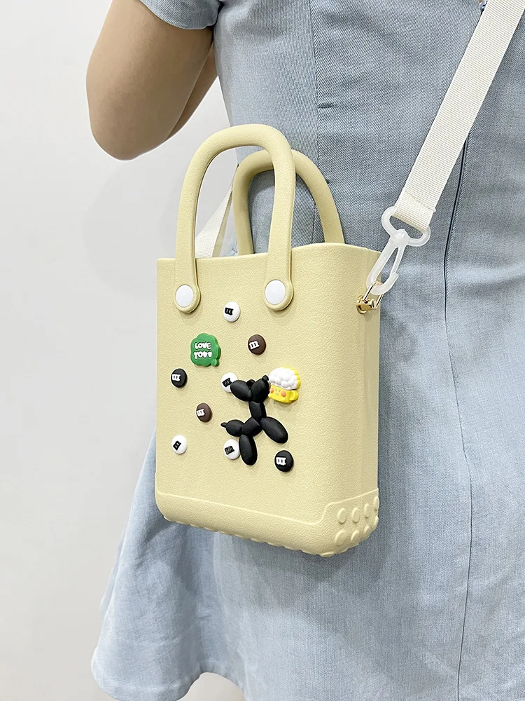 New DIY Cartoon Versatile Accessories Bag Beach Bag New Fashion One Shoulder Crossbody Handheld Hole Bag Mobile Phone Bag