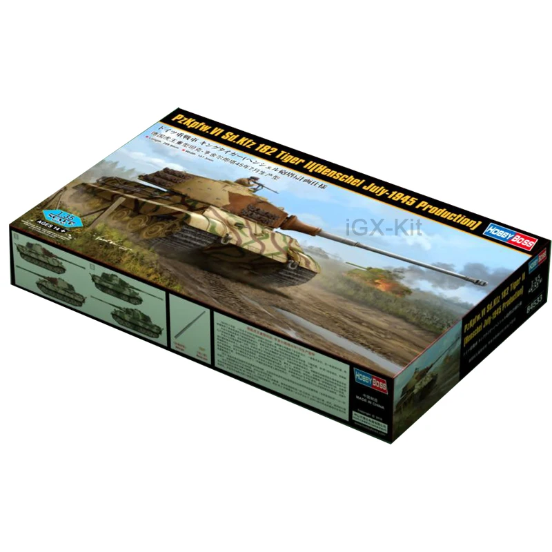 

HobbyBoss 84533 масштаб 1/35, немецкий PzKpfw VI Sd Kfz182 Tiger II, дисплей тяжелого танка, хобби, ремесленная игрушка, пластиковая сборная модель, комплект
