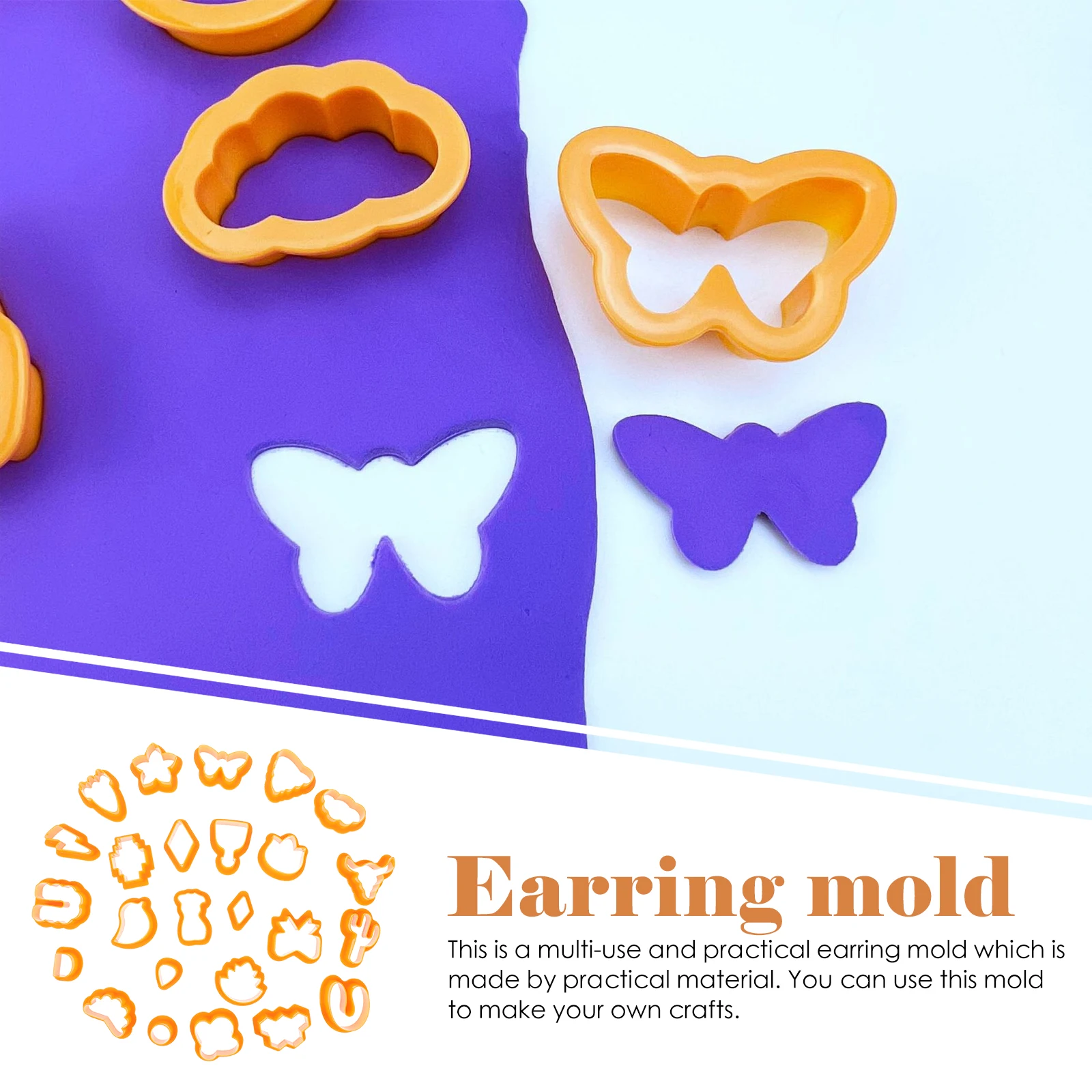 

25pcs Earring Mold Polymer Cutters Diy Jewelry Making Kit Multifunctional Cutter Tools For Earrings Key Chains Rings Necklaces