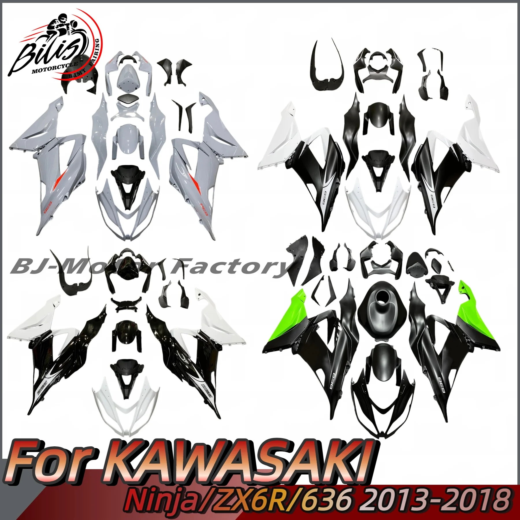 

For ZX6R 13 14 15 16 17 18 Full Fairings for KAWASAKI 636 ZX 6R 2013 2014-2018 Fairing Panel Kit Set Bodywork Panel Set New