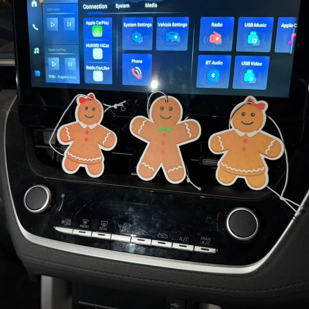 جولي الزنجبيل الرجال الثلاثي عيد الميلاد سيارة معطّر الهواء، احتفالية 3-حزمة بطاقات معلقة، عطلة الغابات رائحة لمرآة تنفيس السيارة #5