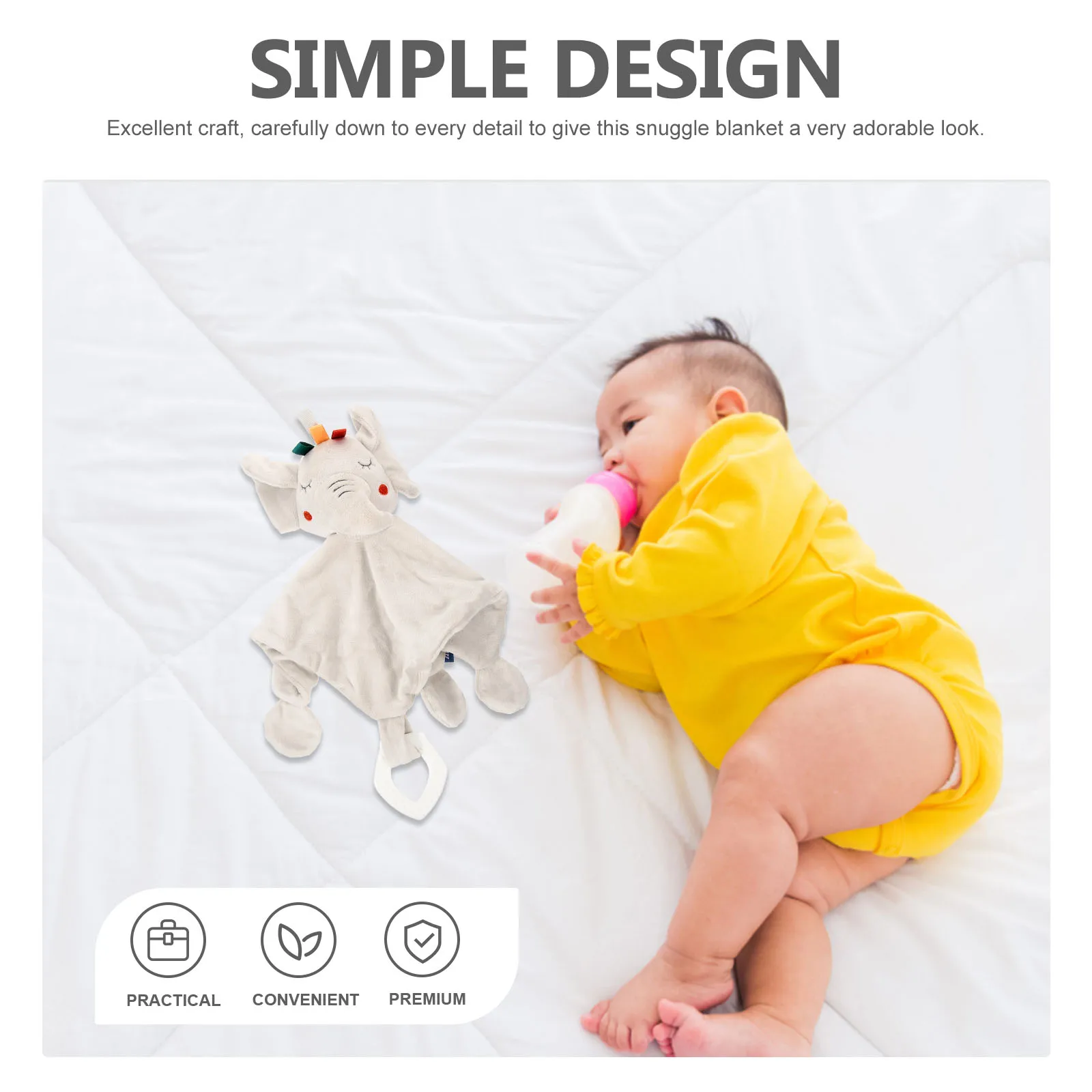 

Baby Bib Elephant Security Blanket Comforter Item Bibs Nursing Toy Blankets Teether Sensory Child