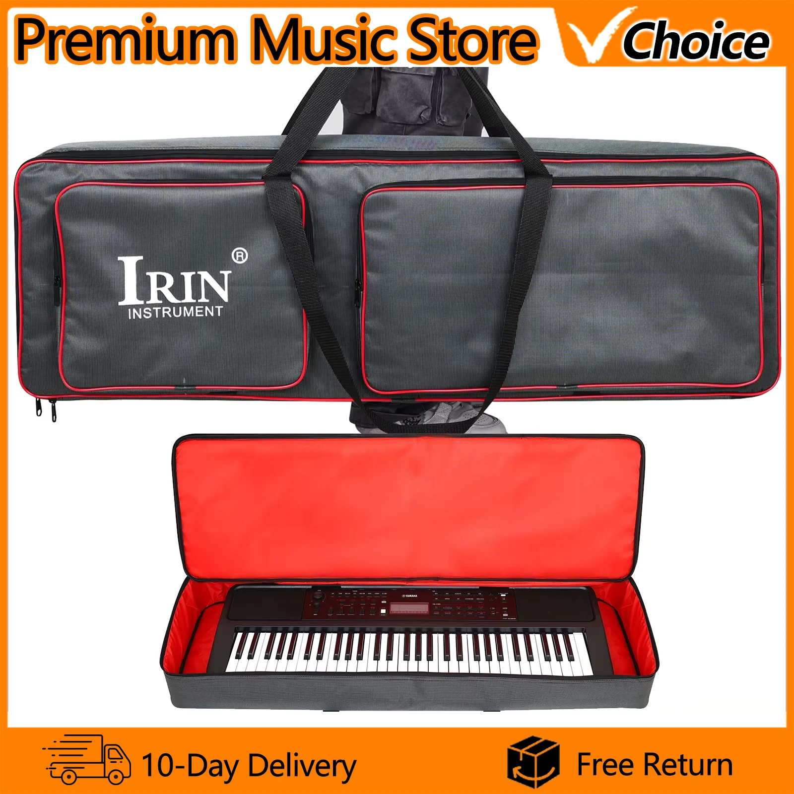 IRIN Electronic Piano Bag Cover 61/76 Key Waterproof Cloth Thickened Handbag Keyboard Bag Case Musical Instruments Accessories