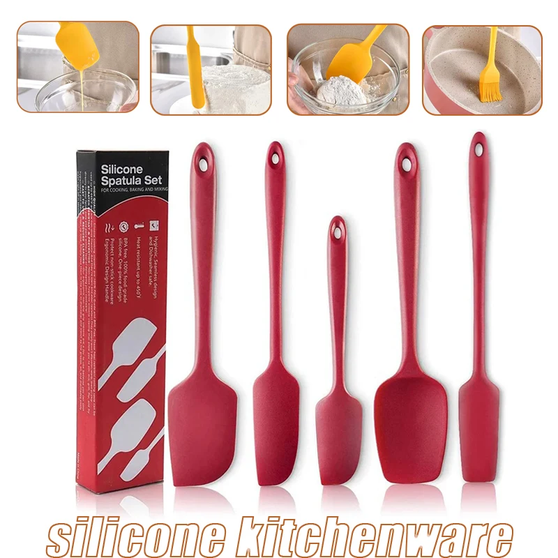 

6 Pieces Silicone Spatula Set Food Grade Non Stick Heat Resistant Spatulas Turner for Cooking Baking Mixing Baking Tools