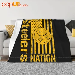 Steelers Nation Pittsburg Football Fan Jersey Gear-Ringspun Blanket Bedding Dust Cover Faux Fur Throw