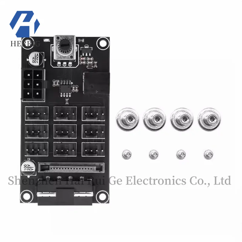 Computer case PWM aggressive fan speed controller noise reduction SATA graphics card 9-channel high-power fan hub controller