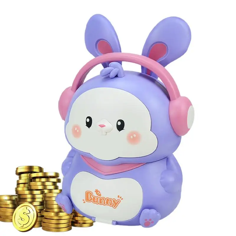 Bunny Coin Money Bank Password Saving Money Jar Cute Rabbit Money Bank Coin Bank Storage Jar Atm Coin Bank Decorative Money