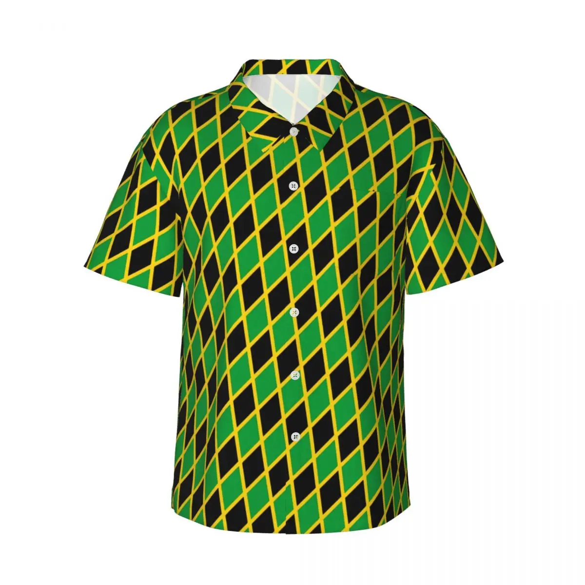 Hawaiian Shirt Vacation Jamaican Flag Blouses Jamaica Fashion Trendy Casual Shirts Man Short Sleeve Y2K Funny Clothing