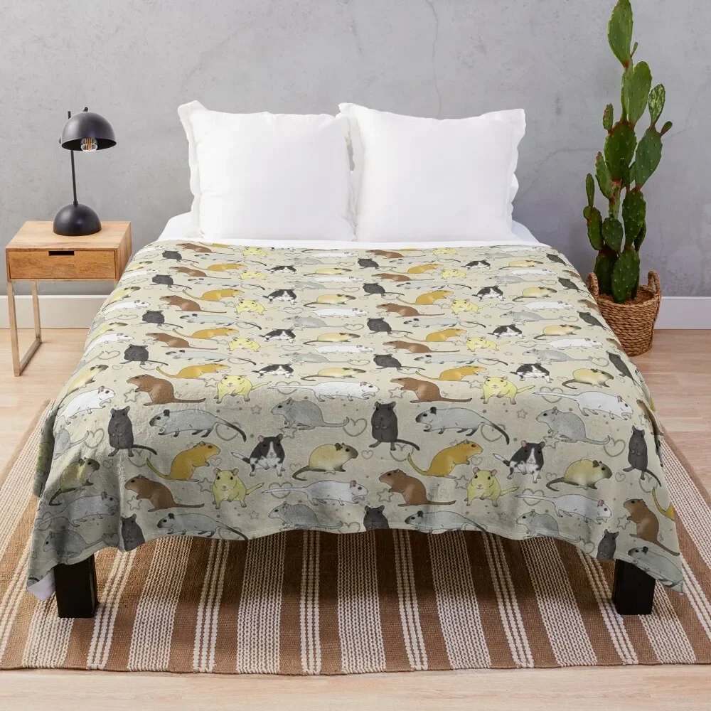 

gerbil pattern simple but cute Throw Blanket Beautifuls Soft Plush Plaid Loose Blankets