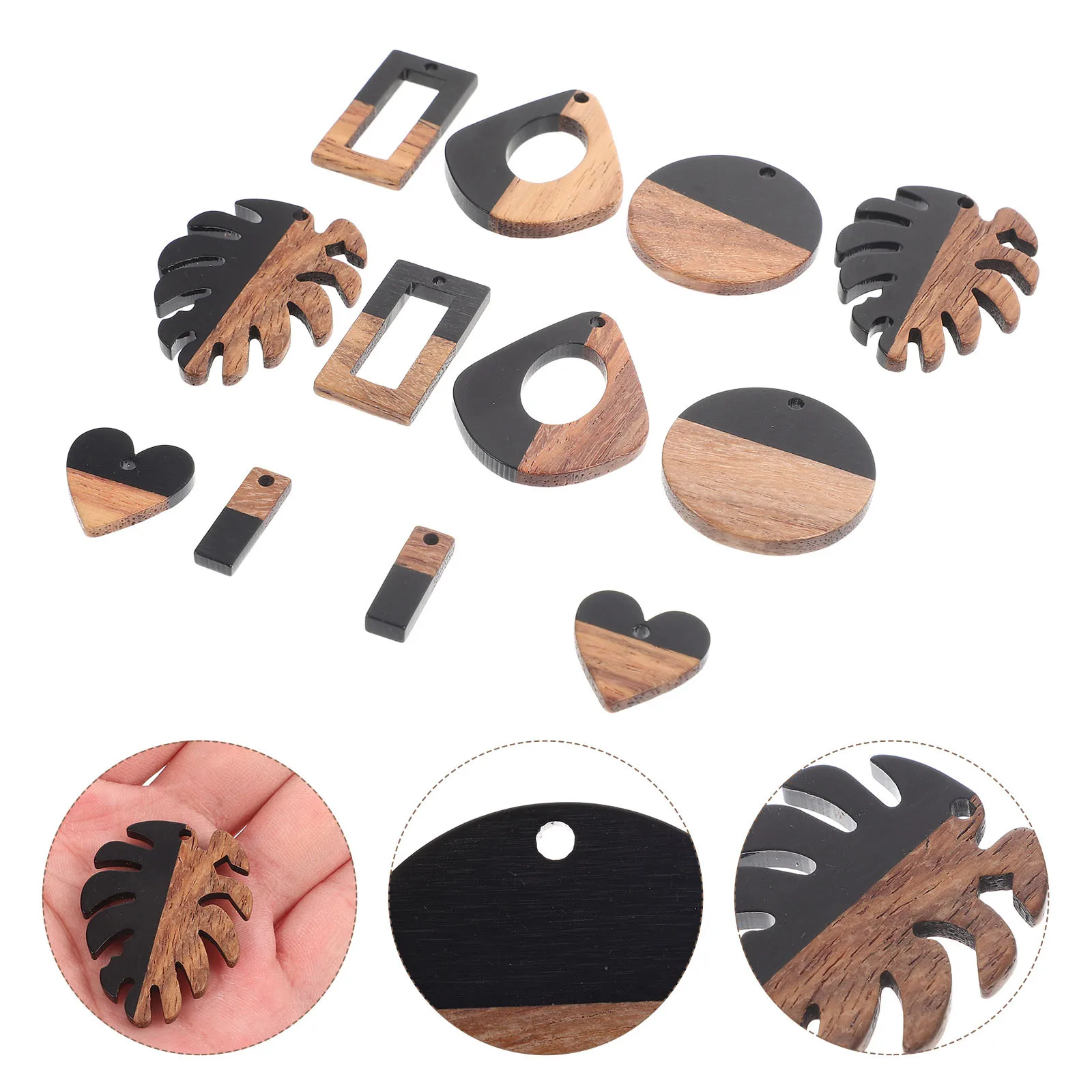 

12pcs Resin Pendant Jewelry Making Charms Dangle Drop Diy Earrings Necklace Bracelet Supplies Simple Shaped Craft Accessories