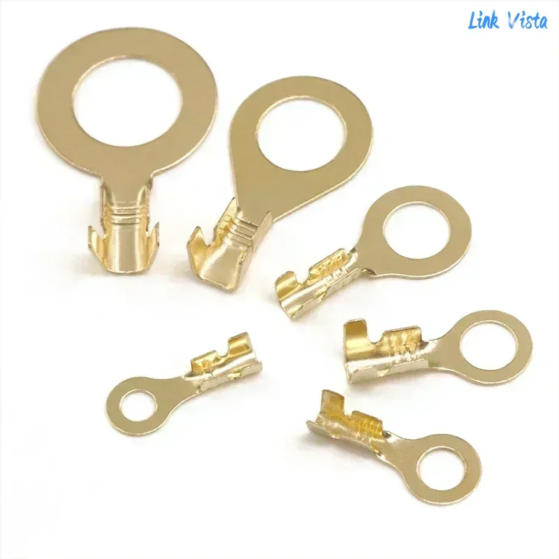 Non-Insulated Copper Ring Terminal Kit 540Pcs Assortment of M3-M10 Lugs for Reliable High-Conductivity Electrical Crimps