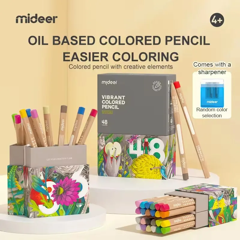 

Mideer 24/36/48 Colors Wooden Oil Based Colored Pencils With Creative Elements Arts Children Color Pencil Sketching Drawing Toys