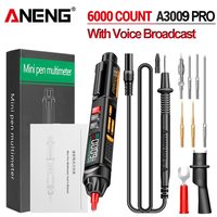 ANENG A3008 Mini Pen Multimeter Voice Broadcast 6000Counts Voltmeter VA Reverse LCD Flashlight NCV Tester for Voltage Resistance