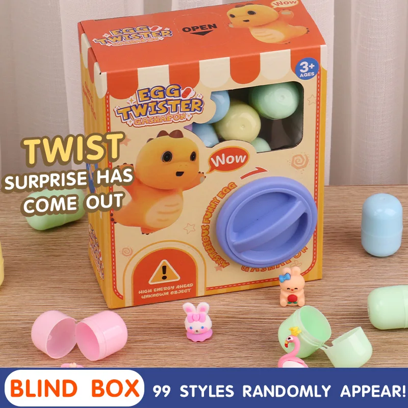 Children\'s Pet Story Gashapon Machine Egg Twisting Machine Household Mini Cartoon Doll Twisted Egg Blind Box Girl Christmas Gift