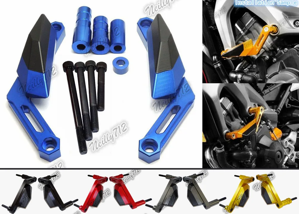 

Left & Right Engine Cover Crash Pads Frame Sliders Protector For Yamaha MT-09 MT09 FZ09 FZ-09 2014 2015 2016