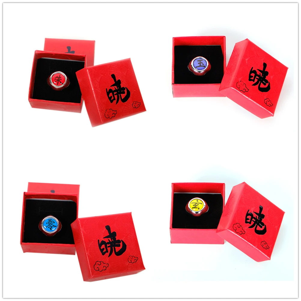 Anime Akatsuki Ring COS Uchiha Itach Pain Zetsu Konan Kakuzu Sasori Deidara Orochimaru Hidan Metal Rings Figure