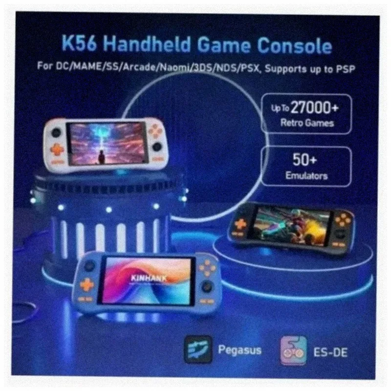 KINHANK K56 Android 14 5.5 Inch FHD Retro Handheld Game Console Unisoc T620 Hall Joystick PSP Saturn Emulator Portable Gamer