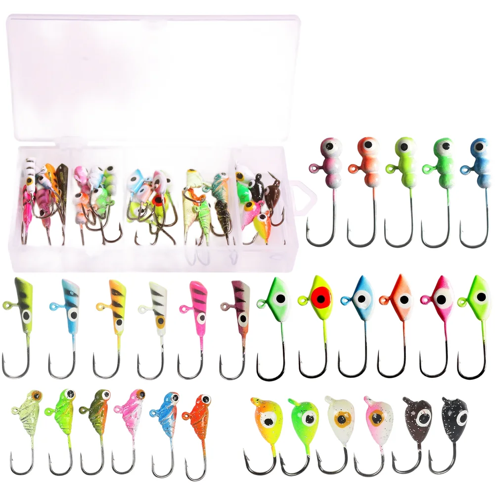 Deep Water Fishing Tackle Ice Fishing Tackle Winter Lure Set Ice Fishing Jig Head Ultra-sharp Points Dense Sinking Action