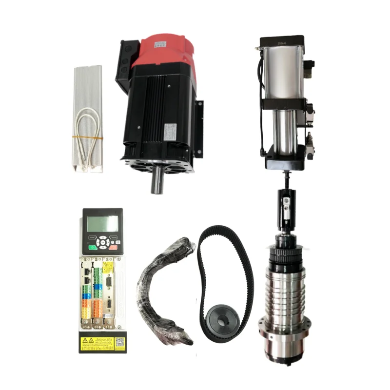 Whole Set BT40 Automatic Tool Change Water Cooled 8000rrpm 150mm ATC Belt Milling Coolant Through Spindle With Motor And Driver