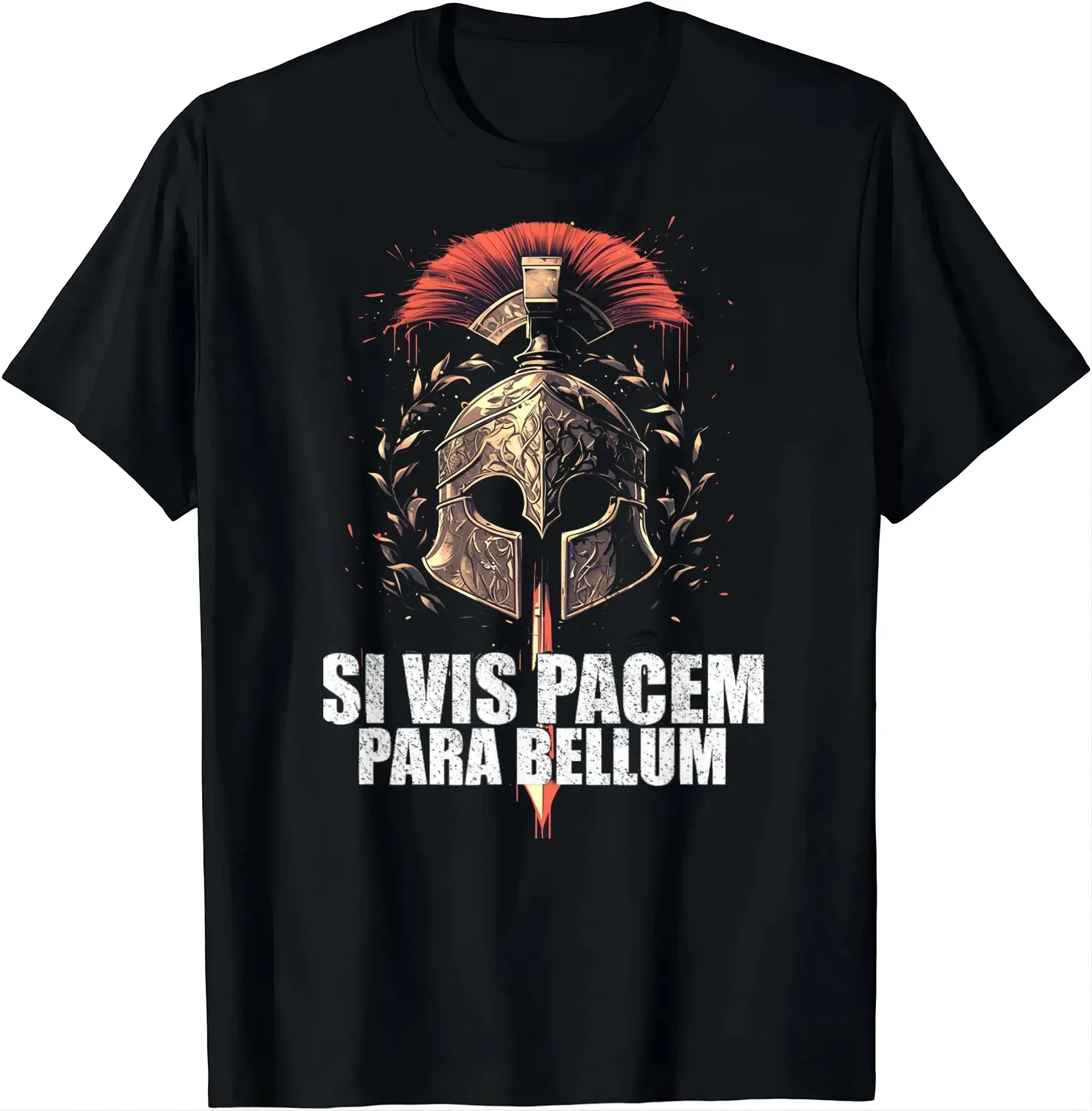 تي شيرت برسومات للرجال والنساء ، Si Vis ، Pacem Para Bellum ، الحكمة اللاتينية ، تي شيرت المثل ، كبير الحجم ، تي شيرت برقبة دائرية
