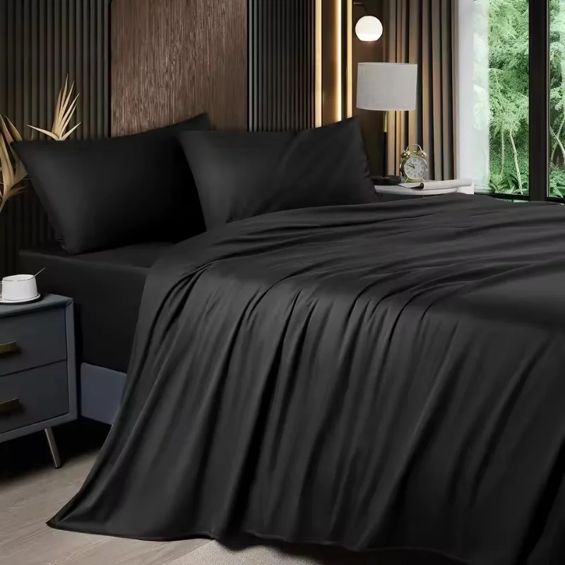 

Luxury Black Bamboo Bedding,Shiny Silky Duvet Cover,Summer Cooling Natural Plant Quilt Cover Men Adult Home Textile 200*230*1pc