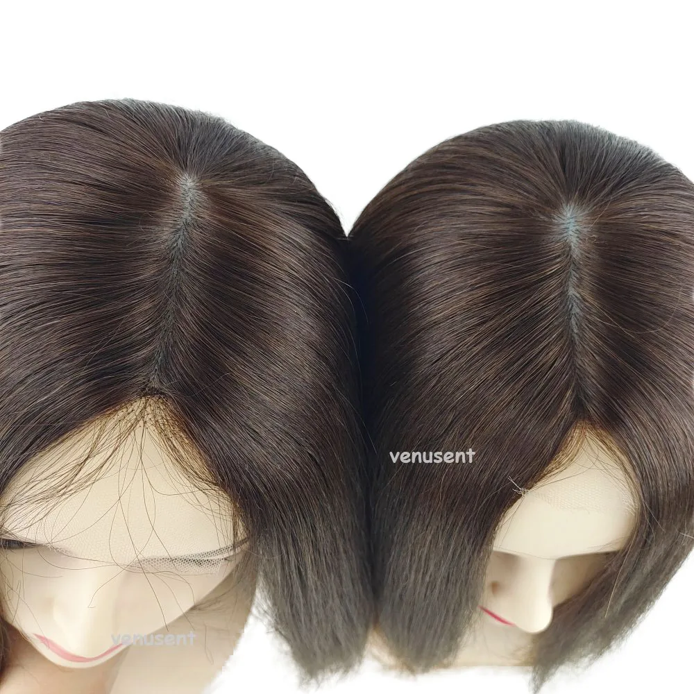 PU Lụa Căn Cứ Quán Quân Với Ren Brasil Remy Tóc Ren Đóng Cửa Toupee Clip Trong 4X5Inch Da Đầu top Đóng Cửa Với Tóc Cho Bé