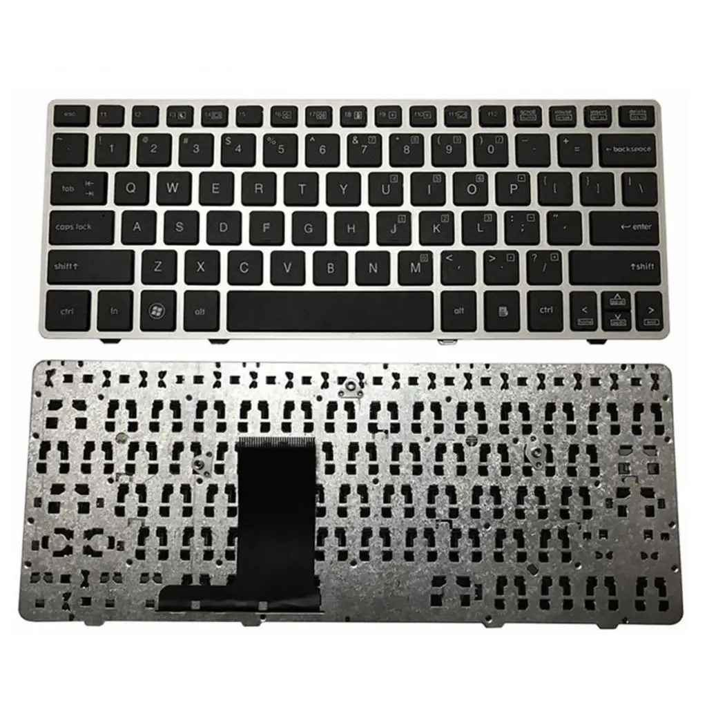 Replacement US English Backlit Keyboard Silver Frame PC Laptop Accessory for HP Elitebook 2560 2560p 2570 2570P