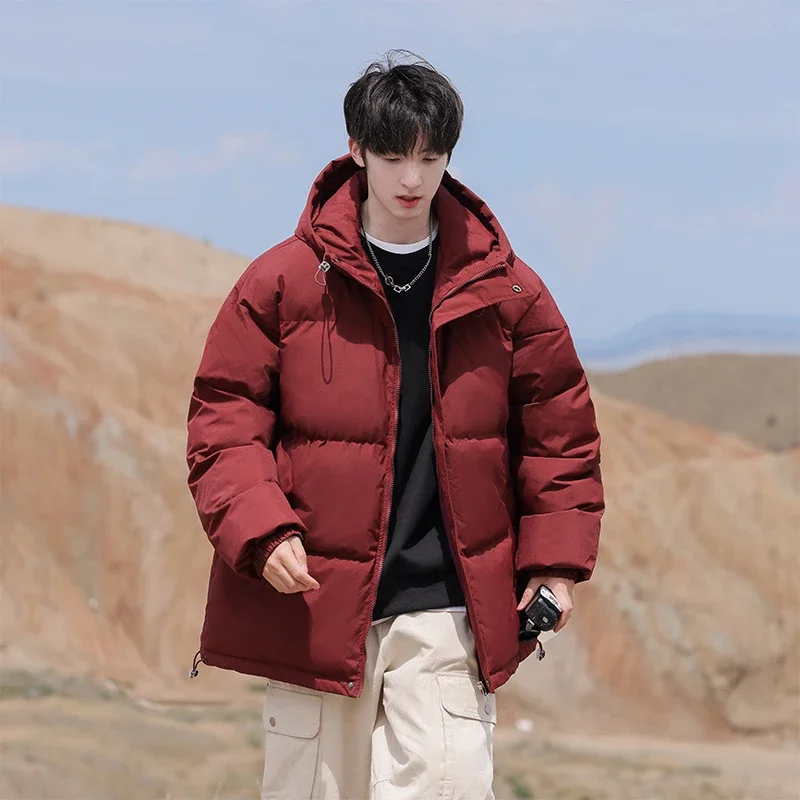 Men Mountaineering Down Jacket Teenager Dopamine Coats Couples Fashionable Warm Stand-up Collar Cotton Jackets for Autumn Winter